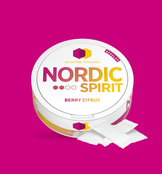 Can of Nordic Spirit Berry Citrus Nicotine Pouches.