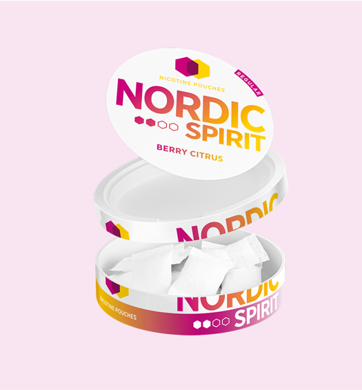 Can of Nordic Spirit Berry Citrus Nicotine Pouches.